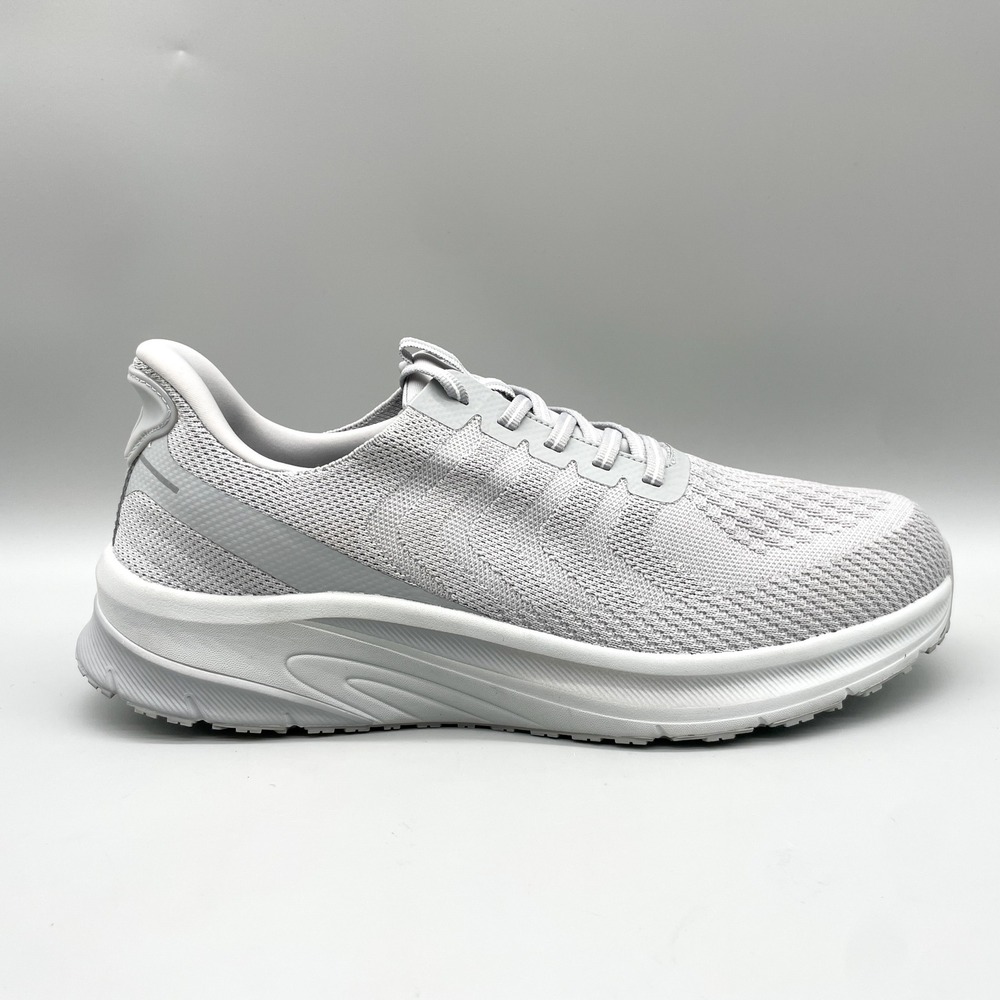 Orthofeet Mens 13 D Tilos Hands Free Sneakers Walking Shoes Grey Stretch Knit